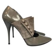 Pre-owned Leather heels Balmain Pre-owned , Gray , Dames