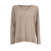 Wollen, zijden en kasjmier gebreide trui Le Tricot Perugia , Beige , D...