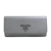 Pre-owned Leather wallets Prada Vintage , Gray , Dames