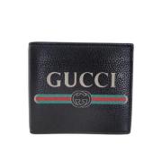 Tweedehands Zwarte Leren Portemonnee Gucci Vintage , Black , Unisex