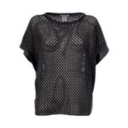 Gebreide top van linnen en katoen Le Tricot Perugia , Black , Dames