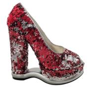 Rode Leren Pailletten Peep Toe Platform Hakken Dolce & Gabbana Pre-own...