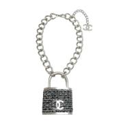 Pre-owned Metal necklaces Chanel Vintage , Gray , Dames