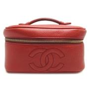 Tweedehands Rode Leren Chanel Tas Chanel Vintage , Red , Dames