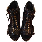 Pre-owned Leather boots Alexander McQueen Pre-owned , Black , Dames