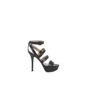 Pre-owned Leather sandals Armani Pre-owned , Black , Dames