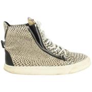 Pre-owned Leather sneakers Giuseppe Zanotti Pre-owned , Beige , Dames