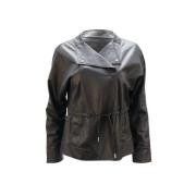 Pre-owned Leather outerwear Armani Pre-owned , Black , Dames