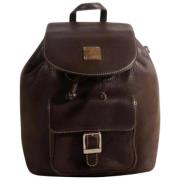 Voldoende lederen rugzakken MCM Pre-owned , Brown , Dames