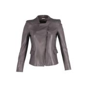 Pre-owned Leather outerwear Armani Pre-owned , Gray , Dames