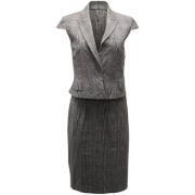 Pre-owned Wool dresses Alexander McQueen Pre-owned , Gray , Dames