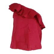 Rode Linnen Ruffle One-Shoulder Top Isabel Marant Pre-owned , Red , Da...