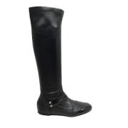 Pre-owned Leather boots Chanel Vintage , Black , Dames