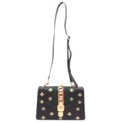 Tweedehands Zwarte Leren Gucci Sylvie Tas Gucci Vintage , Black , Dame...