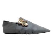 Grijze Leren Platte Schoenen Jil Sander Pre-owned , Gray , Dames