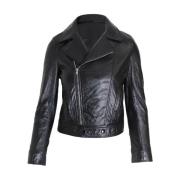 Pre-owned Leather outerwear Saint Laurent Vintage , Black , Dames