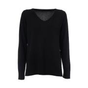 Wollen, zijden en kasjmier gebreide trui Le Tricot Perugia , Black , D...