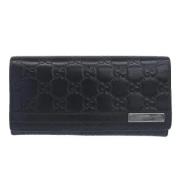 Tweedehands Zwarte Leren Gucci Portemonnee Gucci Vintage , Black , Dam...