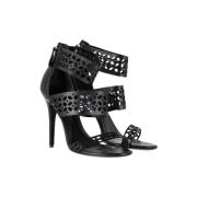 Pre-owned Leather sandals Alexander McQueen Pre-owned , Black , Dames