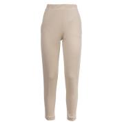 Elastische Taille Gebreide Broek Le Tricot Perugia , Beige , Dames