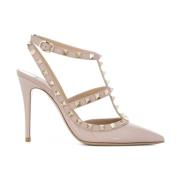 Poederroze Rockstud Enkelband Pumps Valentino Garavani , Pink , Dames