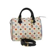 Pre-owned Canvas handbags Louis Vuitton Vintage , White , Dames