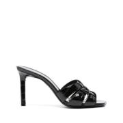 Zwarte Sandalen van Lakleer met Uitgesneden Details Saint Laurent , Bl...