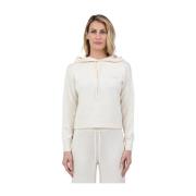 Gebreide hoodie met borduursel MC2 Saint Barth , Beige , Dames