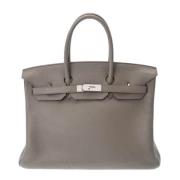 Pre-owned Leather shoulder-bags Hermès Vintage , Gray , Dames