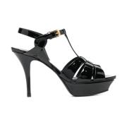 Zwarte Tribute 115mm Sandalen Saint Laurent , Black , Dames