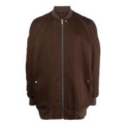 Bruine jas van zuivere wol met zilveren details Rick Owens , Brown , H...