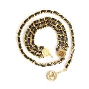 Vintage Ketting en Leren Riem Chanel Vintage , Yellow , Dames