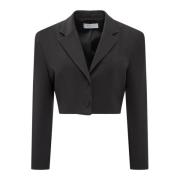 Zwarte Cropped Blazers met Knoopsluiting Giuseppe Di Morabito , Black ...