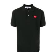Zwart Play Polo T-Shirt Comme des Garçons , Black , Heren