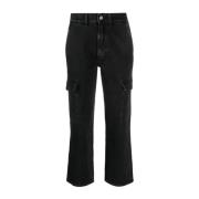 Straight Jeans 7 For All Mankind , Black , Dames
