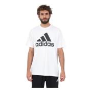 Performance Wit T-shirt met Logo Print Adidas , White , Heren