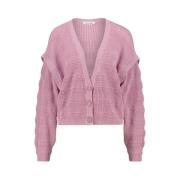 Pudrig Roze Ballonmouw Cardigan American Vintage , Pink , Dames