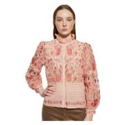Ari geborduurde blouse Antik Batik , Pink , Dames