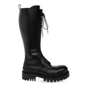 ‘Strike’ veterschoenen van leer Balenciaga , Black , Dames