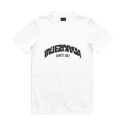 Wit Zwart Aansluitend T-Shirt Balenciaga , White , Dames