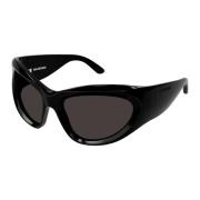 Balenciaga bold wrap around black sunglasses Balenciaga , Black , Dame...