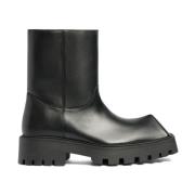 Zwarte Rhino Leren Laarzen Balenciaga , Black , Heren