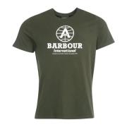 A7 Biker Grafisch T-shirt Barbour , Green , Heren