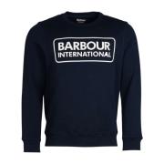 Navy Sweatshirt met Groot Logo - Klassieke Stijl Barbour , Blue , Here...
