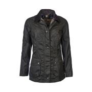 Beadnell Wax Jas - Olijf, 42 Barbour , Green , Dames