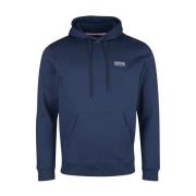 Blauwe Katoenmix Hoodie met Kangoeroezak Barbour , Blue , Heren