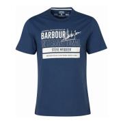 Grafisch T-shirt met Steve McQueen Design Barbour , Blue , Heren