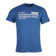 Grafische Print Katoenen T-Shirt Barbour , Blue , Heren