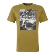 Retrostijl Race T-Shirt Barbour , Green , Heren