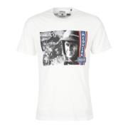 Steve McQueen Samenwerking Harris Grafisch T-Shirt Barbour , White , H...
